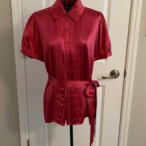 Silk blouse beautiful deep pink